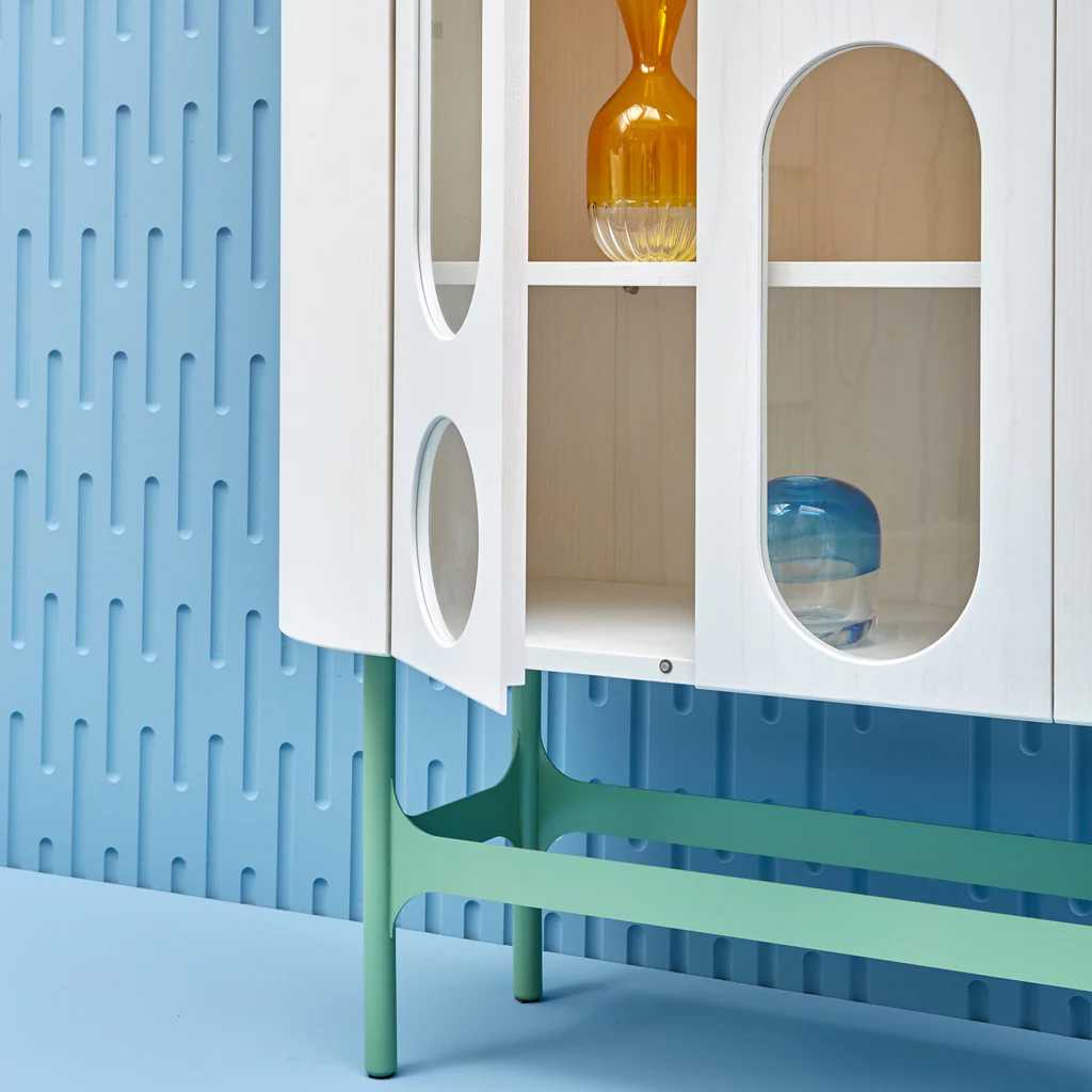 Oblo' B Cabinet - White & Green - Image 3