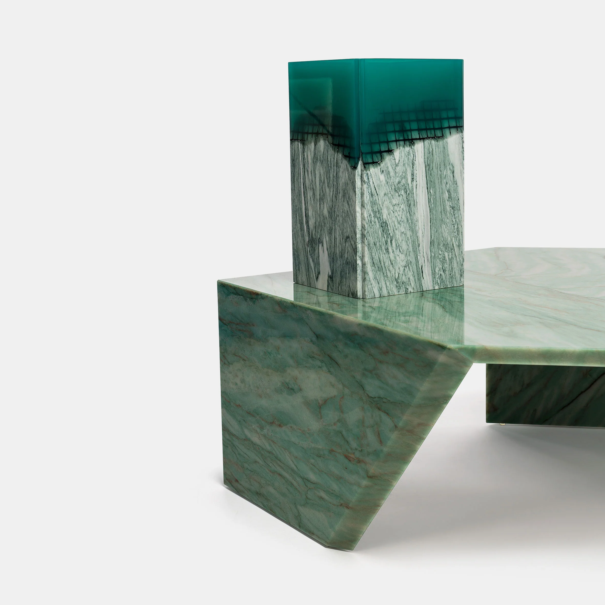 Origami Marble Table - Verde Acquamarina - Image 5