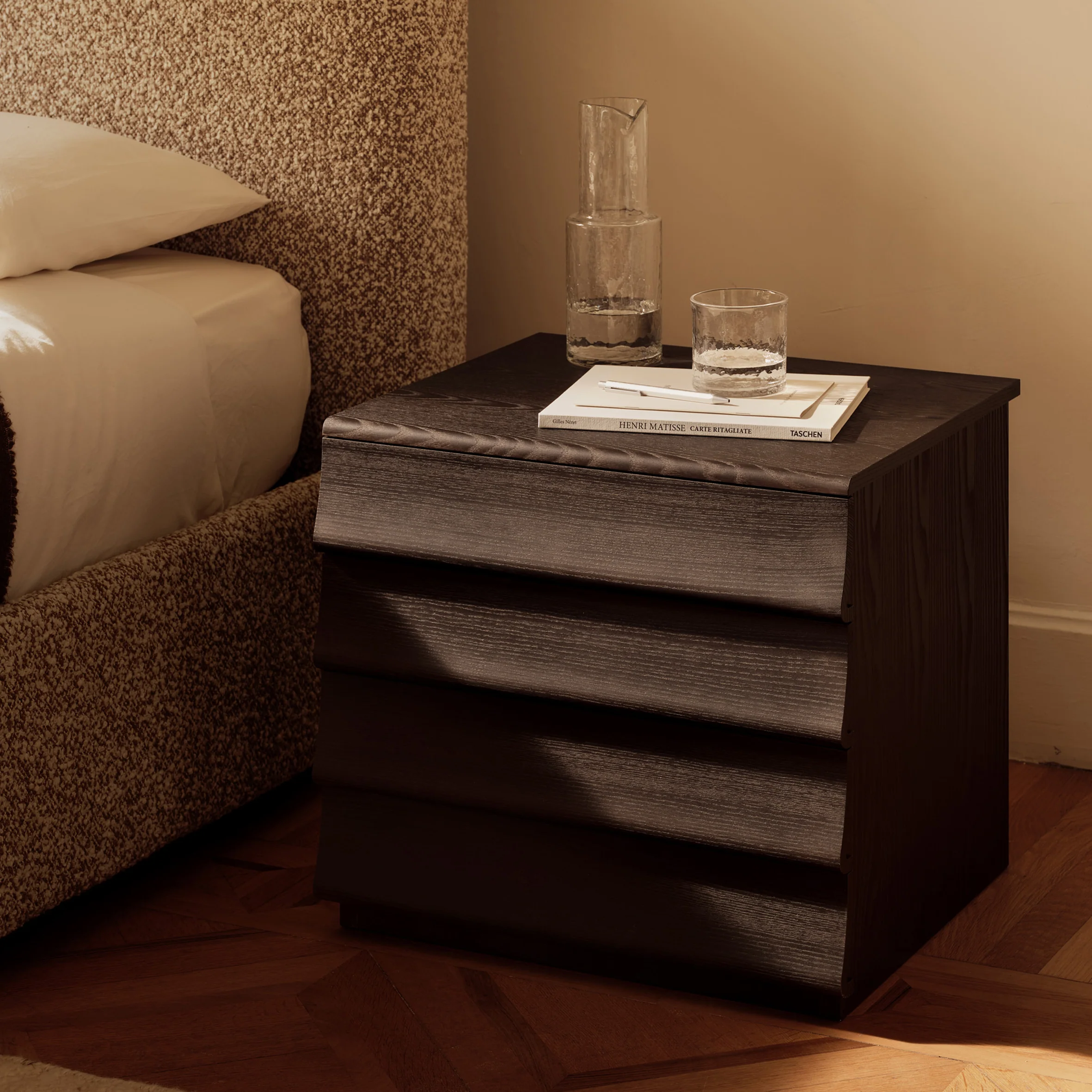Rideaux Three-Drawer Bedside Table - Image 2